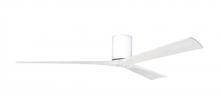 Matthews Fan Company IR3H-WH-MWH-72 - Irene-3H three-blade flush mount paddle fan in Gloss White finish with 72” solid matte white woo