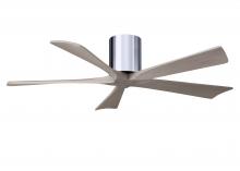 Matthews Fan Company IR5H-CR-GA-52 - Irene-5H three-blade flush mount paddle fan in Polished Chrome finish with 52” Gray Ash tone bla