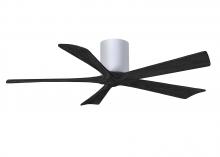 Matthews Fan Company IR5H-WH-BK-52 - Irene-5H five-blade flush mount paddle fan in Gloss White finish with 52” solid matte black wood