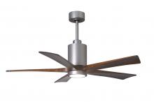 Matthews Fan Company PA5-BN-WA-52 - Patricia-5 five-blade ceiling fan in Brushed Nickel finish with 52” solid walnut tone blades and