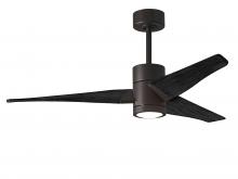 Matthews Fan Company SJ-TB-BK-52 - Super Janet three-blade ceiling fan in Textured Bronze finish with 52” solid matte blade wood bl