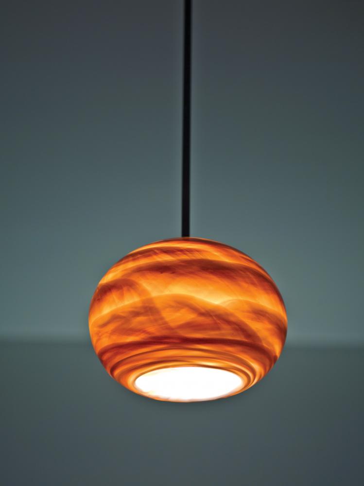 Rose Globe - Pendant - Incandescent 33" OA Drop-Amber