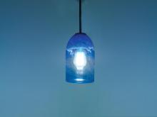 WPT Design ROSE-CYL-CLBL-BZ-35 - Rose Cylinder - Pendant - Incandescent 35" OA Drop-Clear Blue