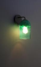 WPT Design ROSE-MOD-SC-CLGR-BZ - Rose - Sconce - Modern- BZ-Clear Green Glass