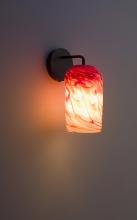 WPT Design ROSE-MOD-SC-RH-BZ - Rose - Sconce - Modern- BZ-Red Hot Glass