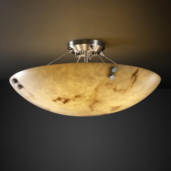 18" Semi-Flush Bowl w/ Large Square w/ Point Finials