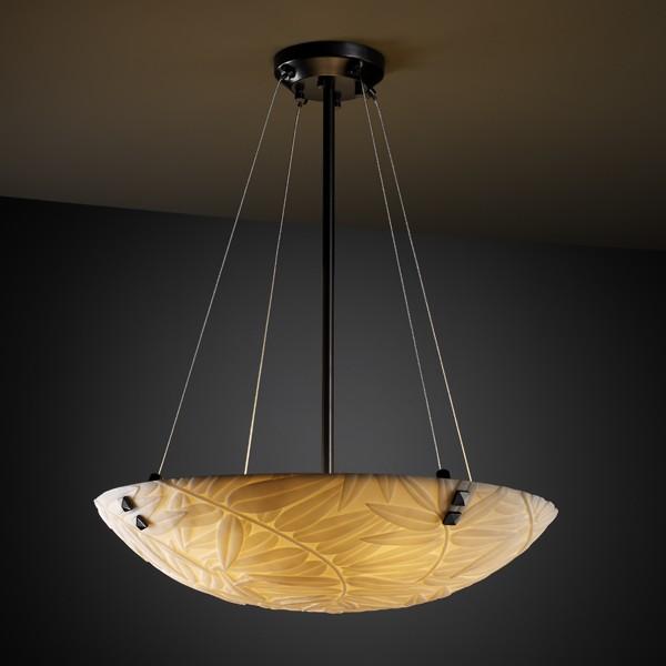 18" LED Pendant Bowl w/ CONCENTRIC CIRCLES FINIALS