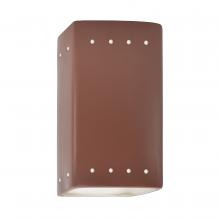 Justice Design Group CER-0920W-CLAY - Small Rectangle w/ Perfs - Closed Top (Outdoor)