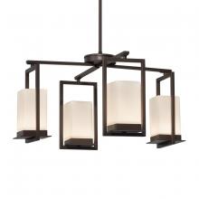 Justice Design Group FSN-7510W-OPAL-DBRZ - Laguna 4-Light LED Outdoor Chandelier