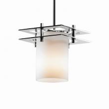 Justice Design Group FSN-8165-10-OPAL-CROM-BKCD - Metropolis 1-Light Small Pendant (2 Flat Bars)