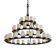 Justice Design Group POR-8714-10-BANL-MBLK - Dakota 45-Light 3-Tier Ring Chandelier