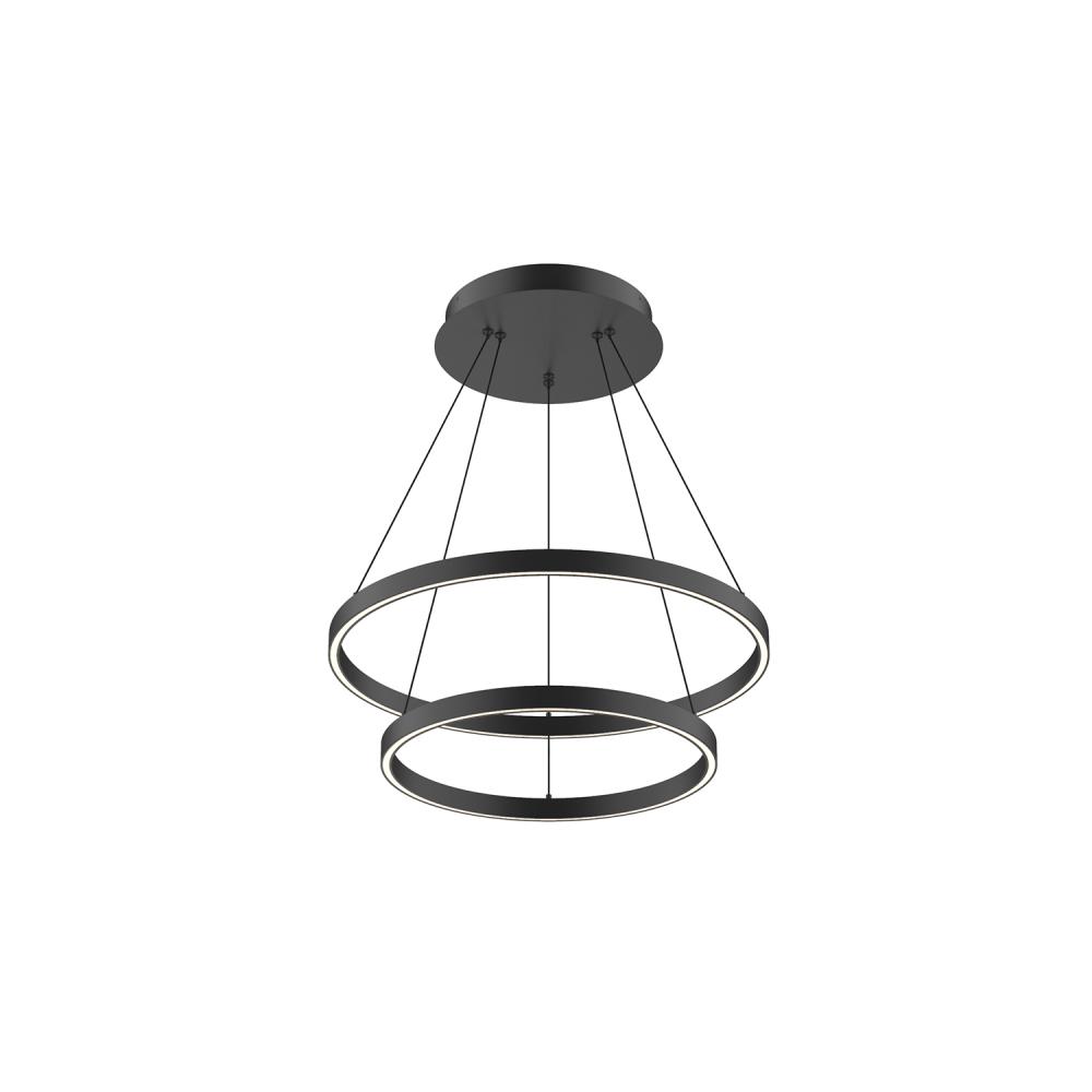 Cerchio 24-in Black LED Chandeliers