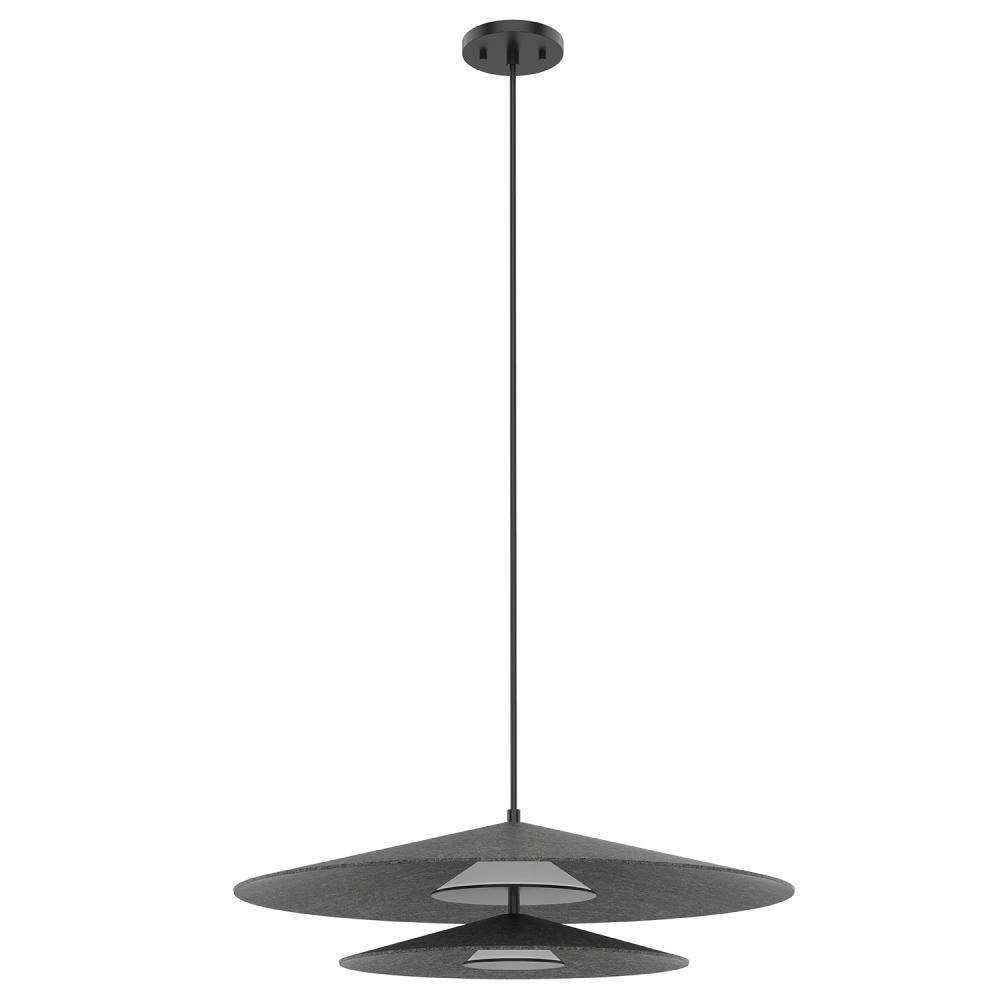 Cruz 24-in Felt - Gray LED Pendant