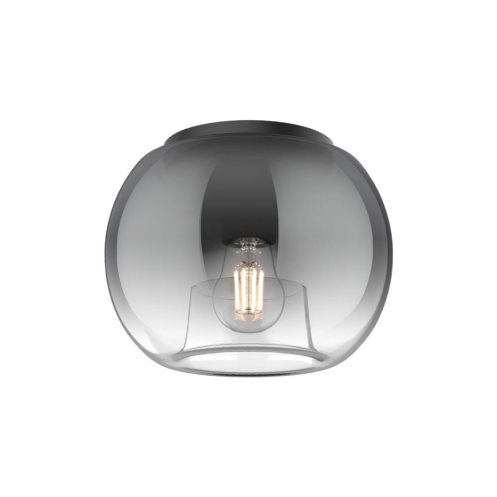 Samar 8-in Black/Smoked 1 Light Flush Mount