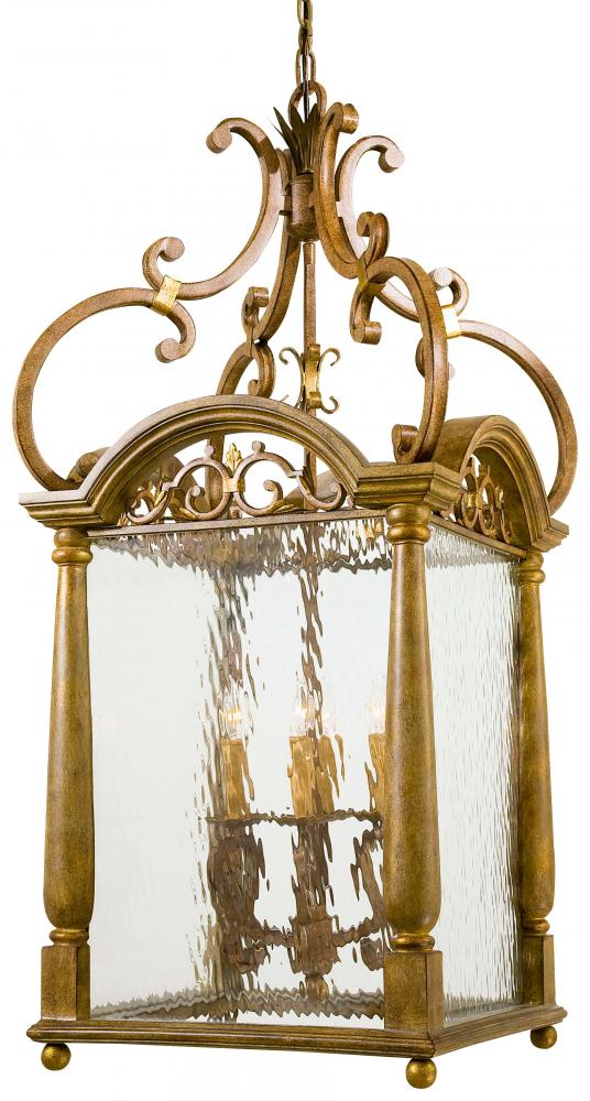 Water Glass Framed Glass Foyer Hall Fixture