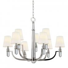 Hudson Valley 989-PN-WS - 9 LIGHT CHANDELIER w/WHITE SHADE