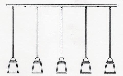 a-line shade 5 light in-line with t-bar overlay