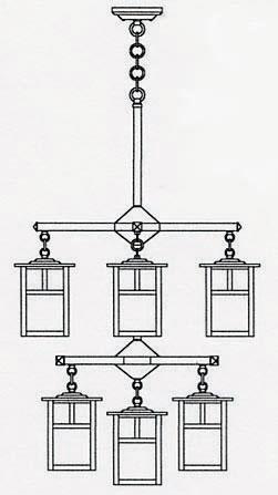 6" mission two tier, center light, without overlay (empty)