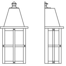 Arroyo Craftsman HW-6RM-S - 6" hartford flush wall mount