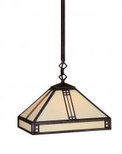 Arroyo Craftsman PSH-12AM-BK - 12" prairie stem hung pendant