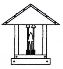 Arroyo Craftsman TRC-12ARWO-BK - 12" timber ridge column mount with arrow filigree