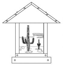 Arroyo Craftsman TRC-12CTWO-RC - 12" timber ridge column mount with cactus  filigree