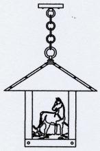 Arroyo Craftsman TRH-16HSWO-BZ - 16" timber ridge pendant with horse filigree