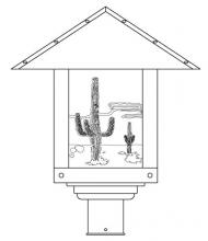 Arroyo Craftsman TRP-16CTAM-BK - 16" timber ridge post mount with cactus  filigree