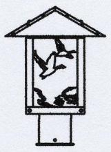 Arroyo Craftsman TRP-9GSWO-BZ - 9" timber ridge post mount with goose filigree