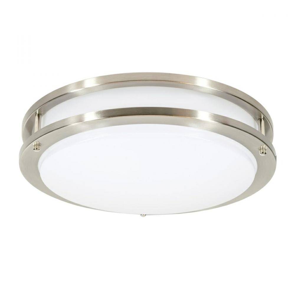 JESCO Flush Mount LED 14" Round Double Ring 18W 4000K 90CRI BN