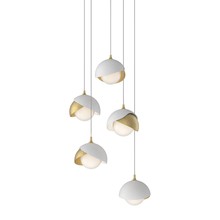 Hubbardton Forge 131125-SKT-LONG-86-02-GG0711 - Brooklyn 5-Light Double Shade Pendant