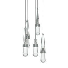  131127-SKT-LONG-82-ZM0434 - Link 5-Light Clear Glass Pendant