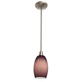 One Light Oil Rubbed Bronze Plum Cloud Glass Down Mini Pendant