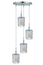 Elegant 1284D-R-R-CL/SA - Mini 4 light Chrome Pendant