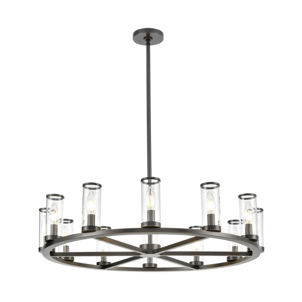 Revolve Clear Glass/Urban Bronze 12 Lights Chandeliers