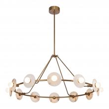 Alora Lighting CH346046VBAR - Dahlia 46-in Vintage Brass/Alabaster LED Chandeliers