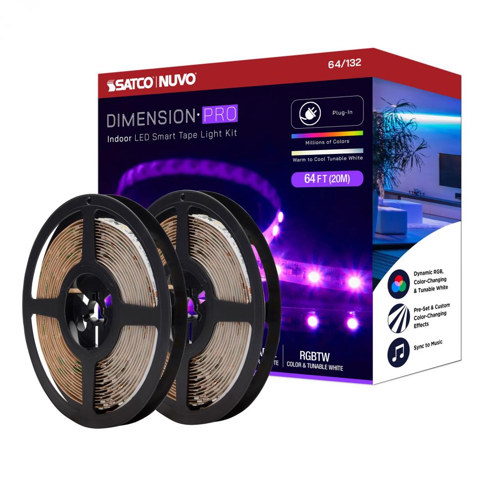 Dimension Pro; Tape light strip; 64 ft.; Hi-Output; RGB plus Tunable White; Plug connection;