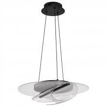 Nuvo 62/2025 - Geneva; 18 Inch LED Pendant; Matte Black; Silk Screened Acrylic Lens