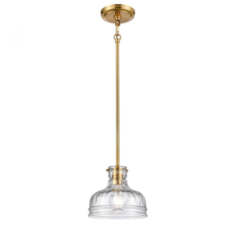 Orinoco 8'' Wide 1-Light Mini Pendant - Satin Brass