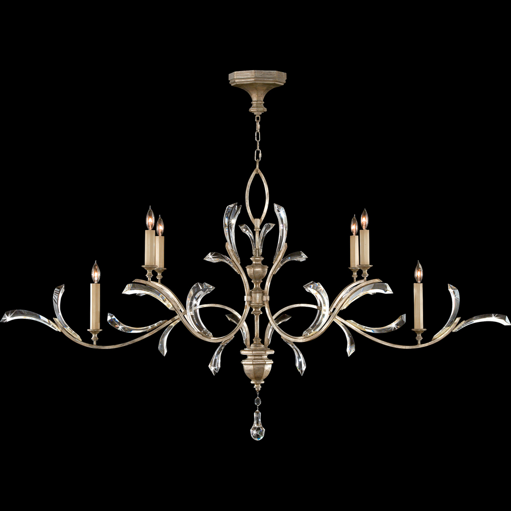 Beveled Arcs 74"W Oblong Chandelier